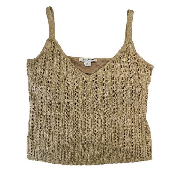 ST. JOHN Tan Knit Top - Picture 1 of 8